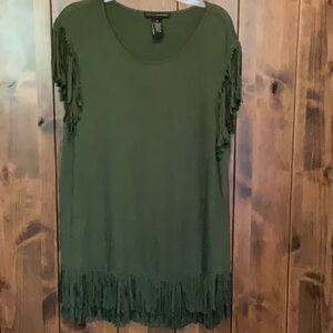 Grace Elements Green Ruffled Short Sleeve Tunic